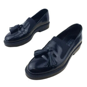 Boemos Loafers Shoes Women's Size 36 Tassel Black Leather Casual Academia Preppy